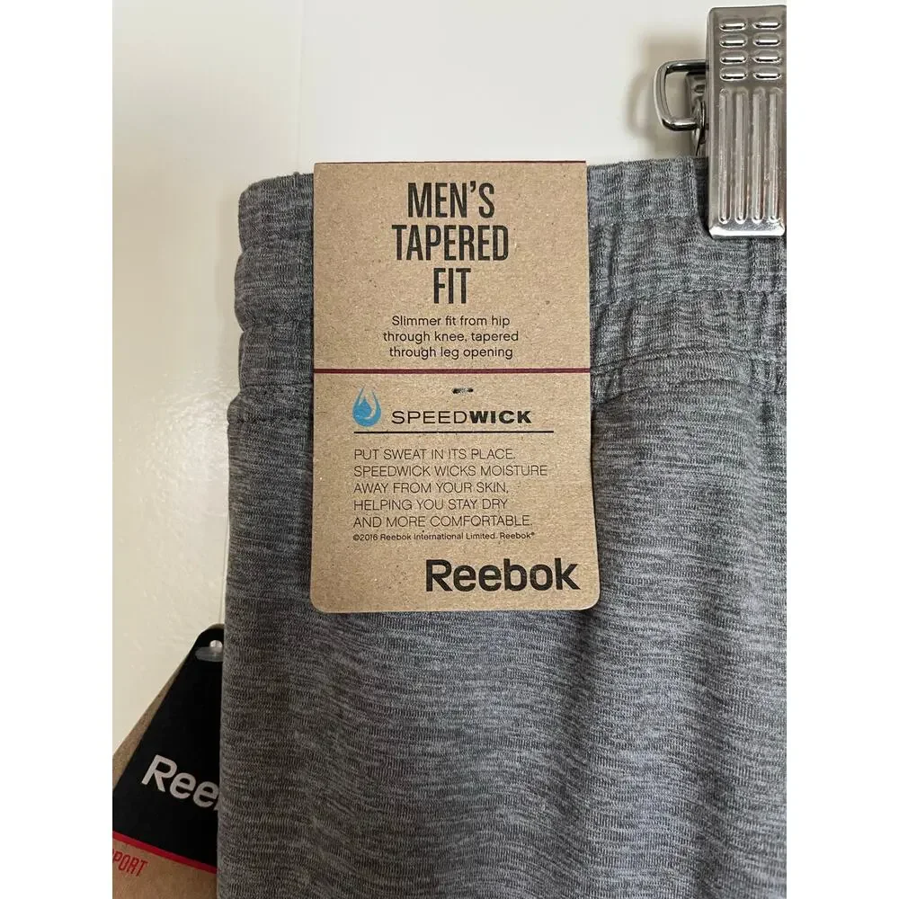 Reebok | NWT Men's Tapered Fit Gray Jersey Jogger Pants
